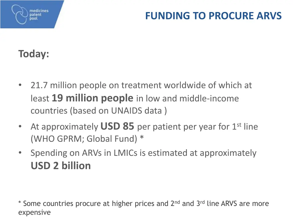 funding to procure arvs