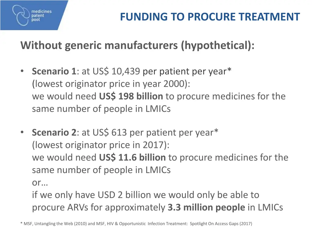 funding to procure treatment