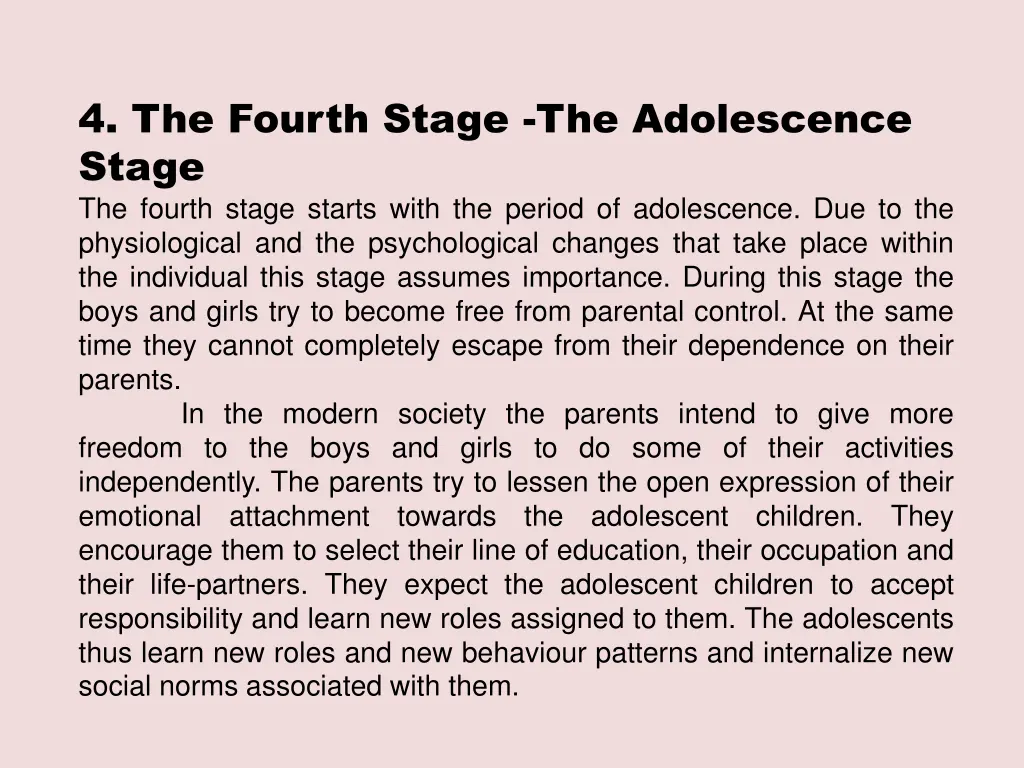 4 the fourth stage the adolescence stage