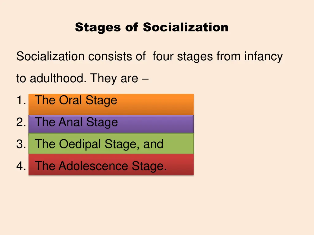 stages of socialization