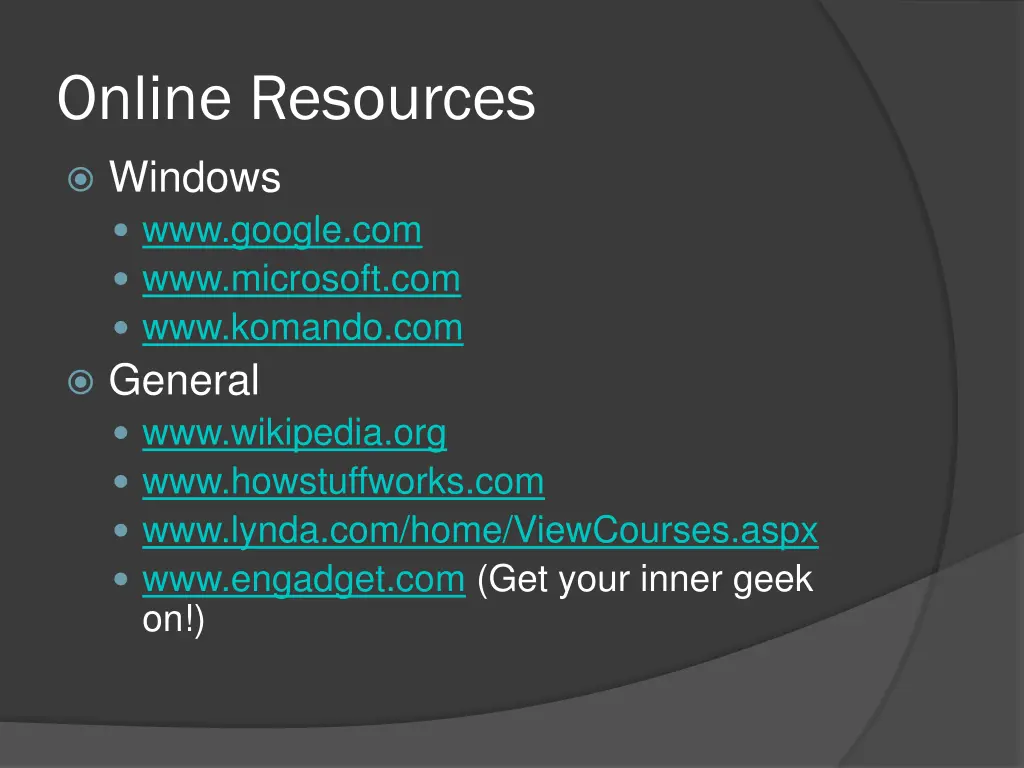 online resources 1