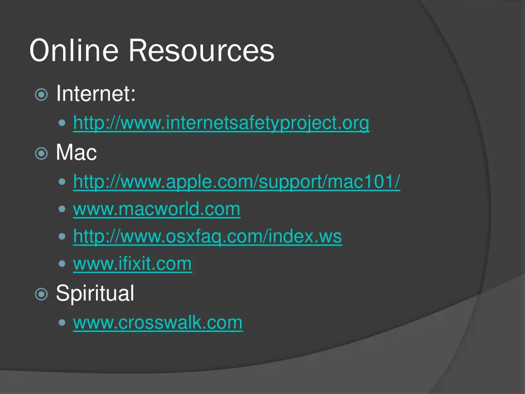 online resources