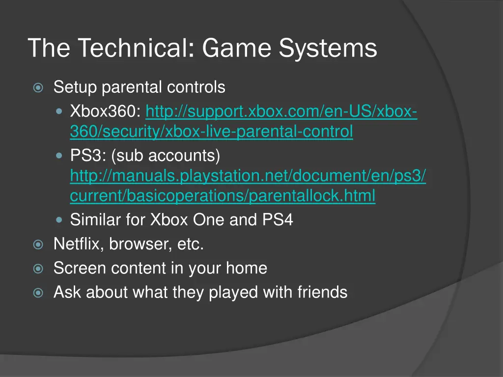 the technical game systems