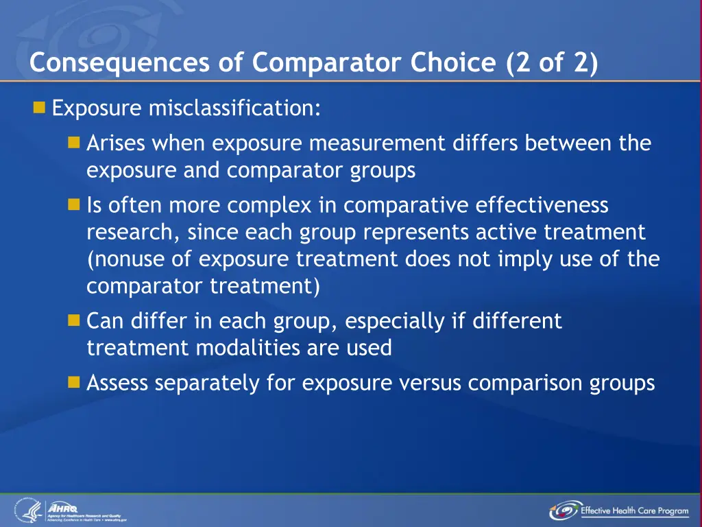 consequences of comparator choice 2 of 2