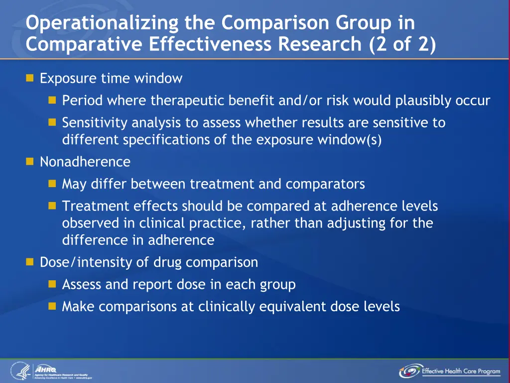 operationalizing the comparison group 1