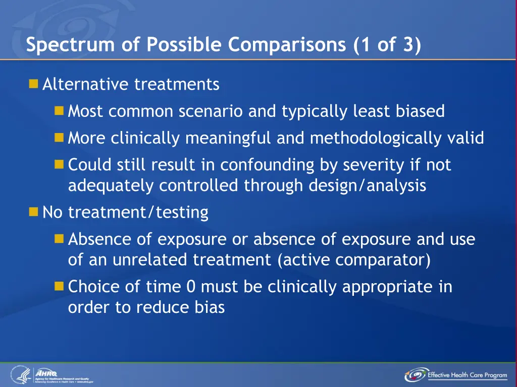 spectrum of possible comparisons 1 of 3