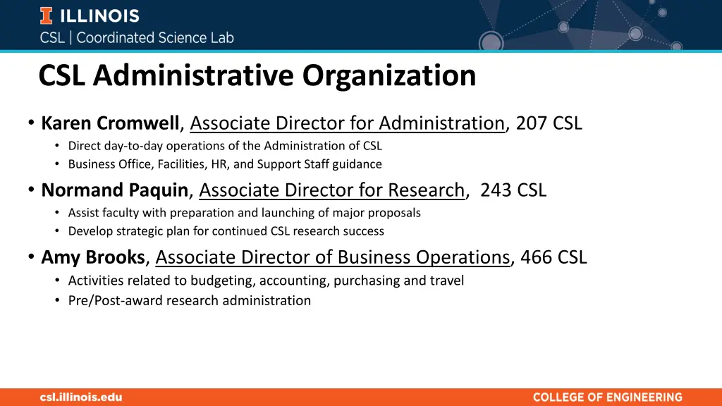 csl administrative organization