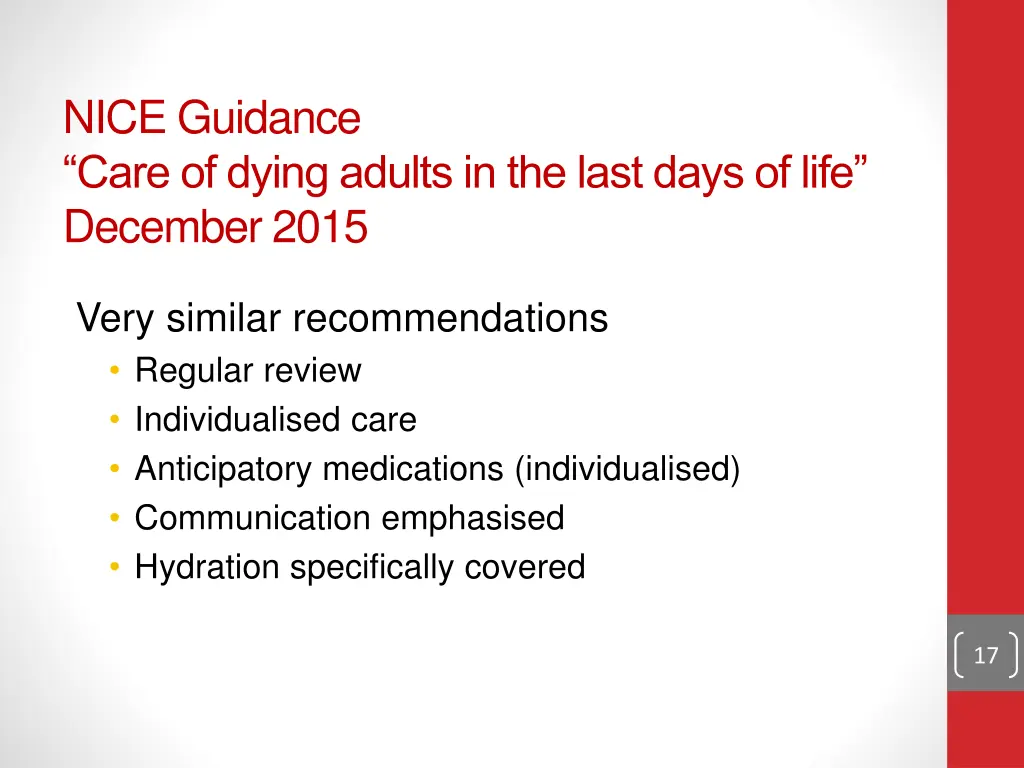 nice guidance care of dying adults in the last