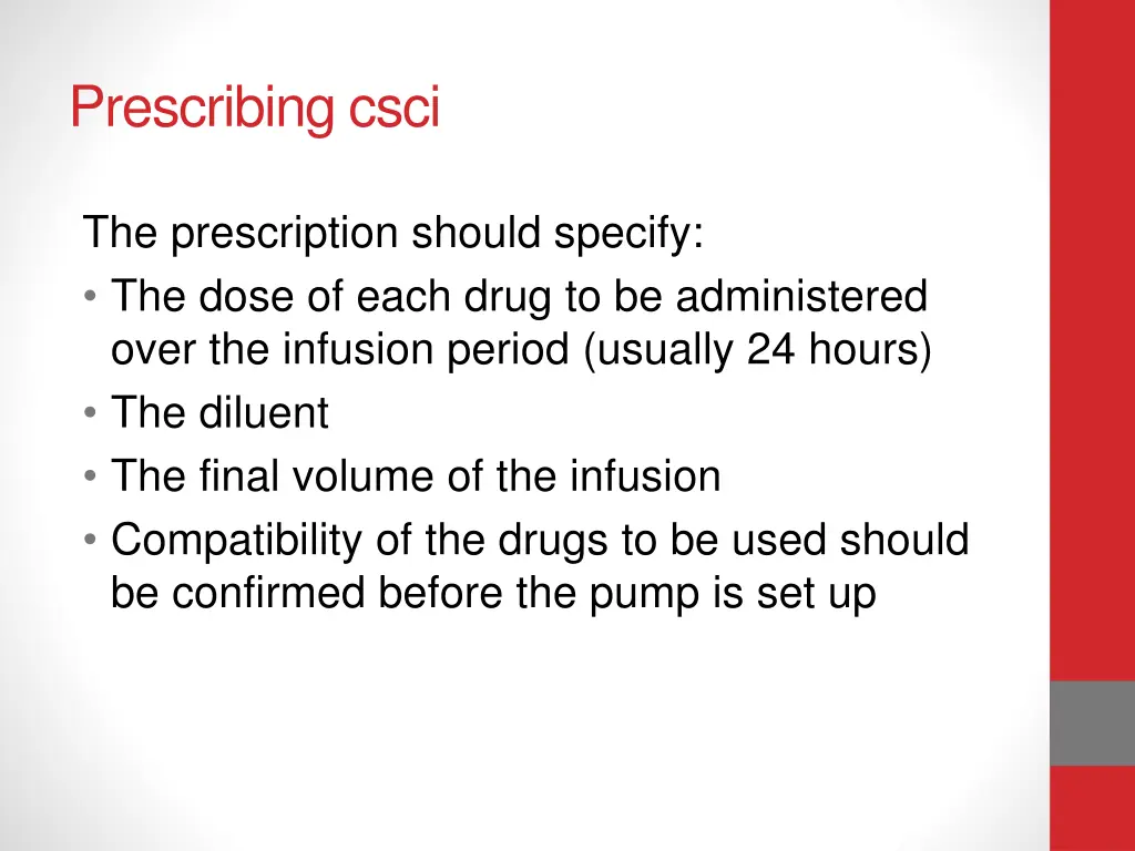 prescribing csci