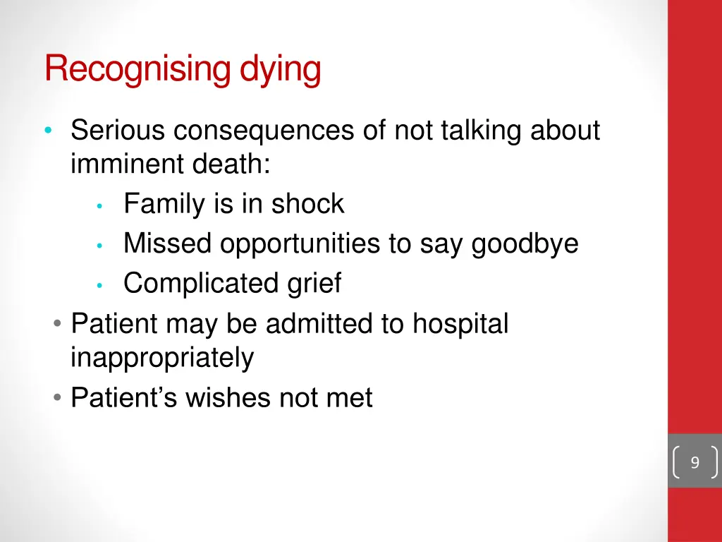 recognising dying 2