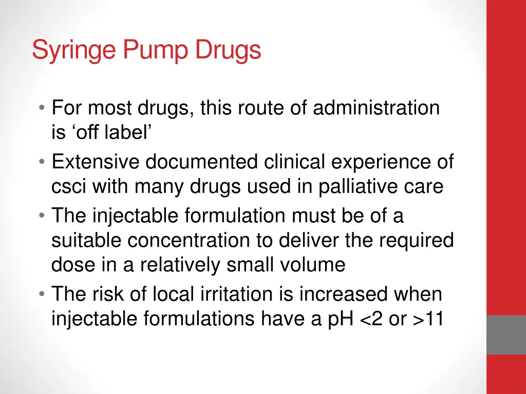 syringe pump drugs