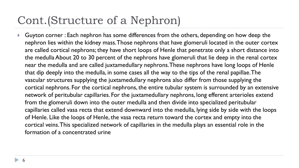 cont structure of a nephron