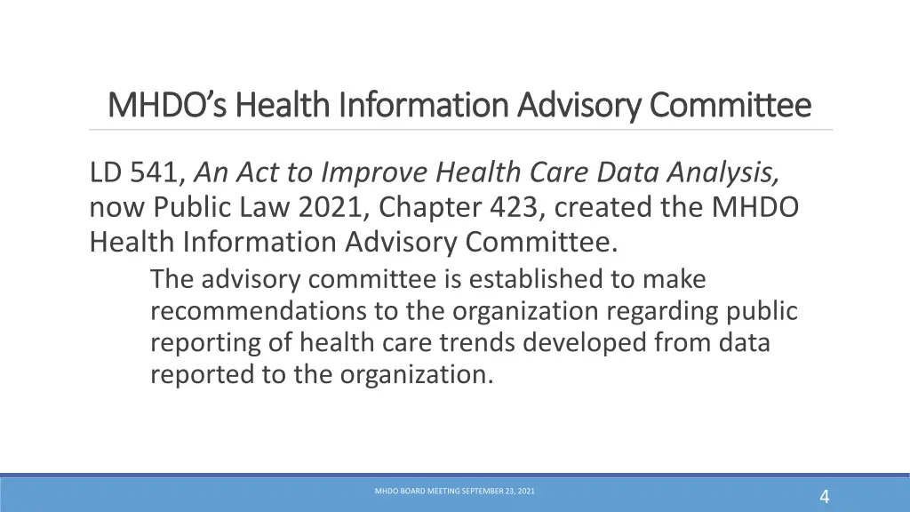 mhdo s health information advisory committee mhdo