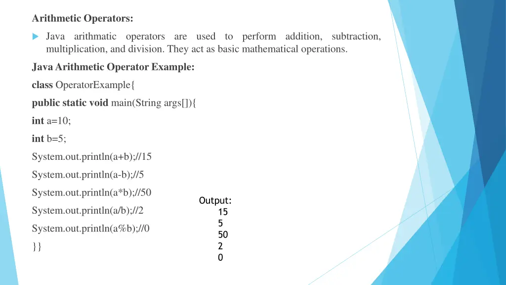 arithmetic operators