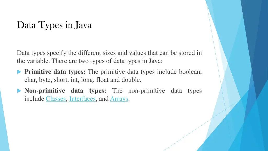 data types in java