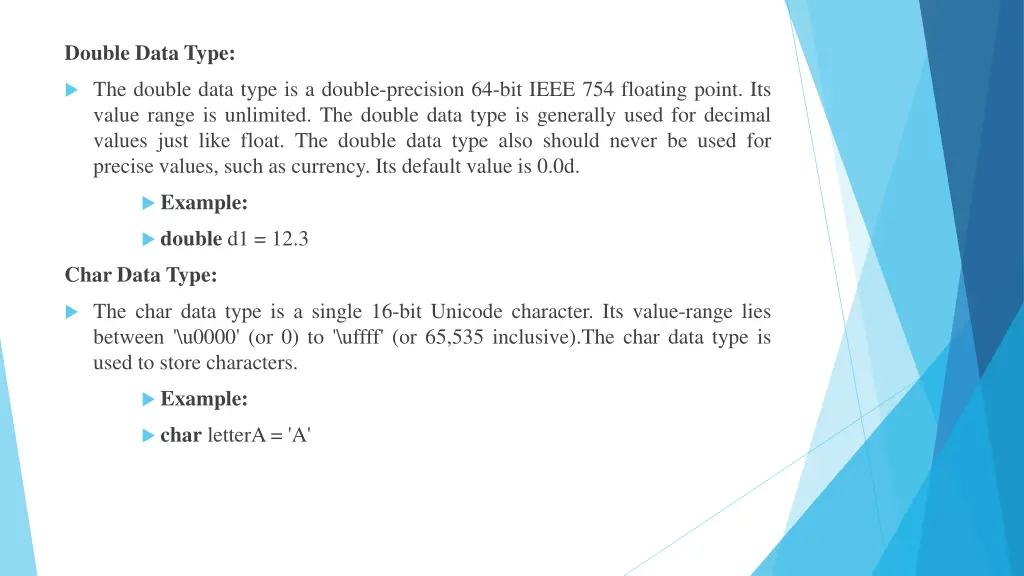 double data type