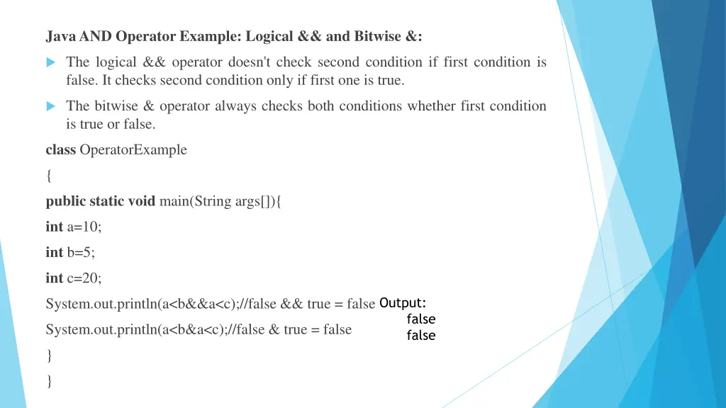 java and operator example logical and bitwise