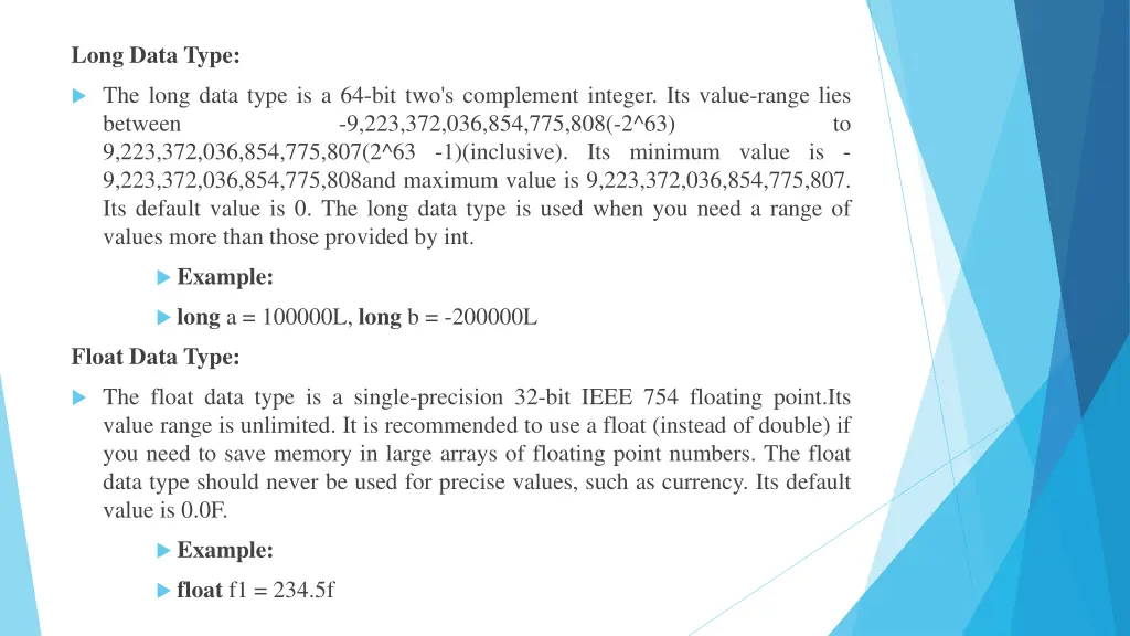 long data type