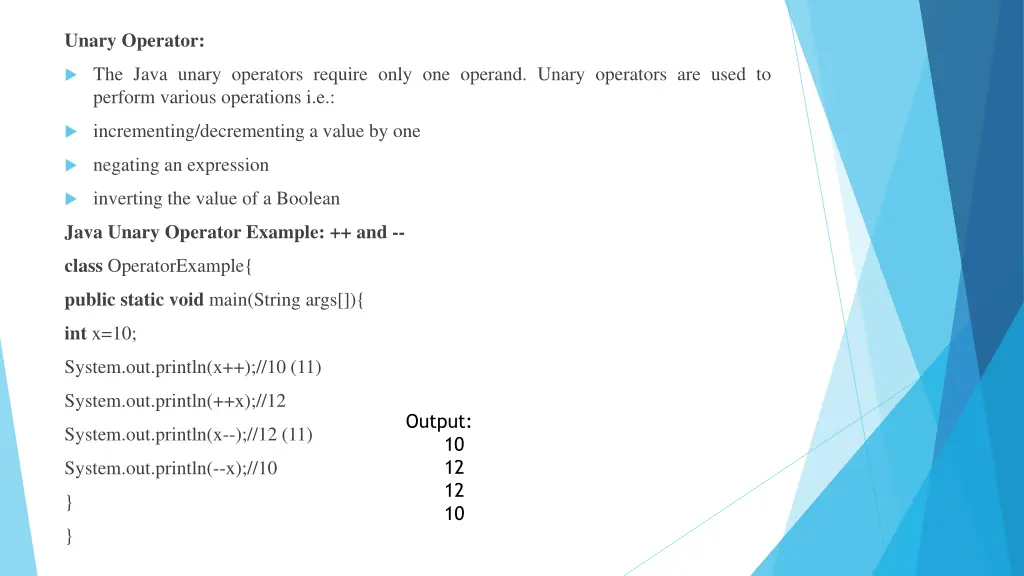 unary operator