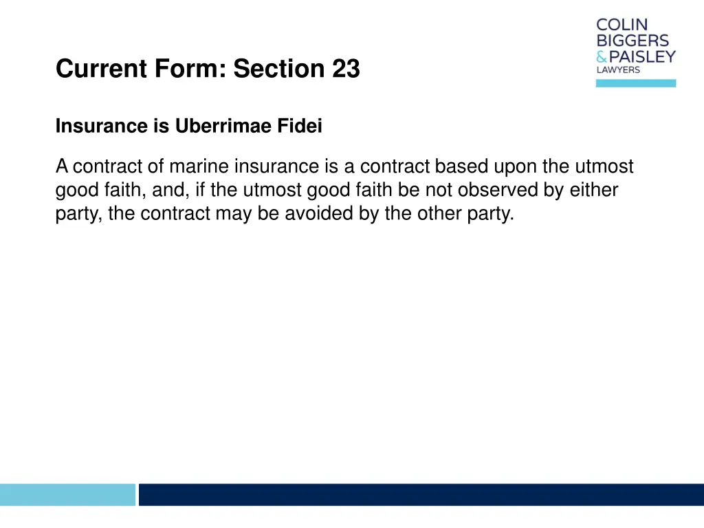 current form section 23