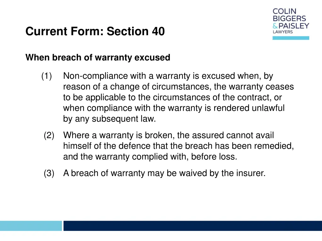 current form section 40