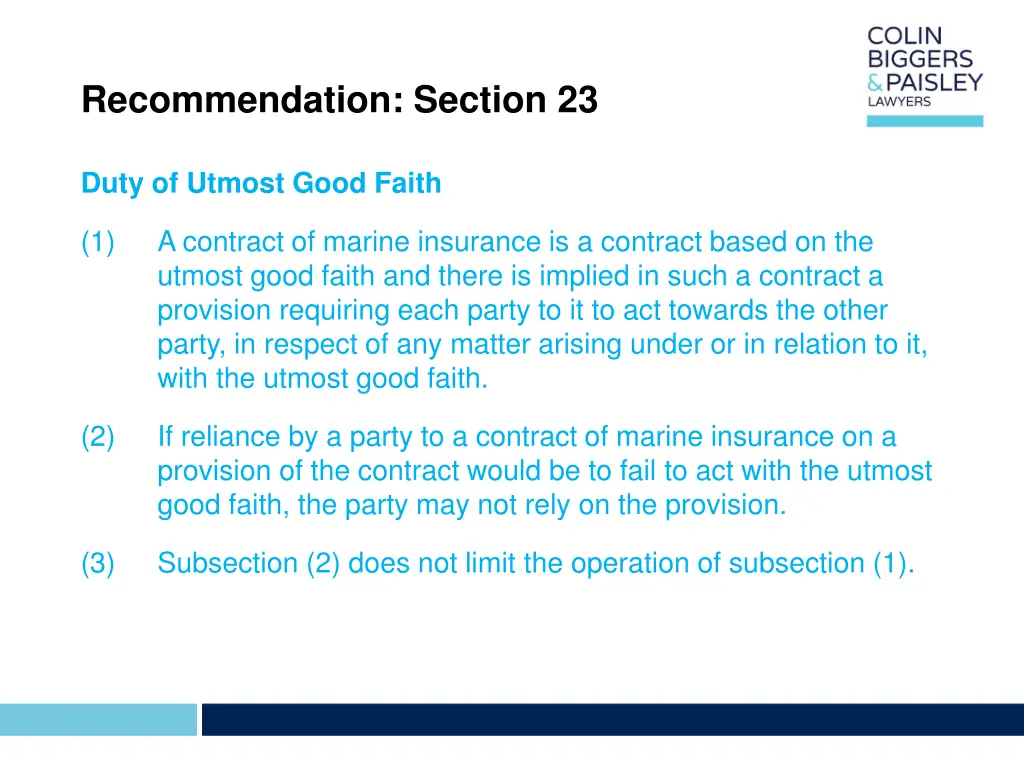 recommendation section 23