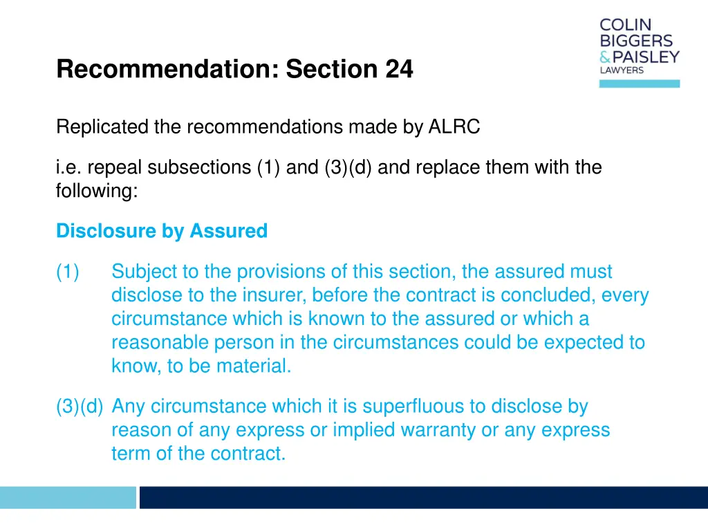 recommendation section 24