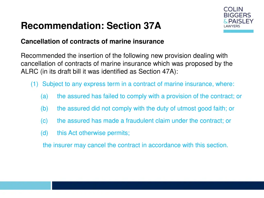 recommendation section 37a