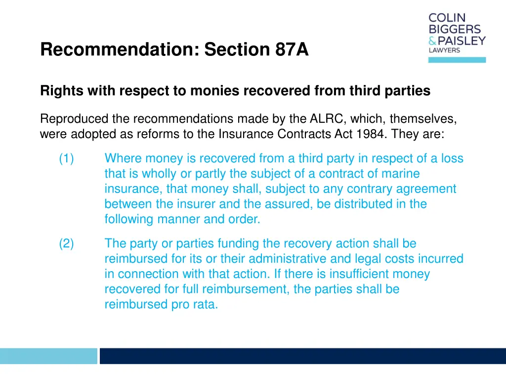 recommendation section 87a