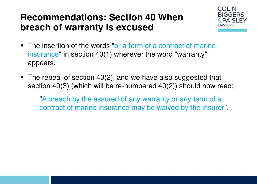 recommendations section 40 when breach