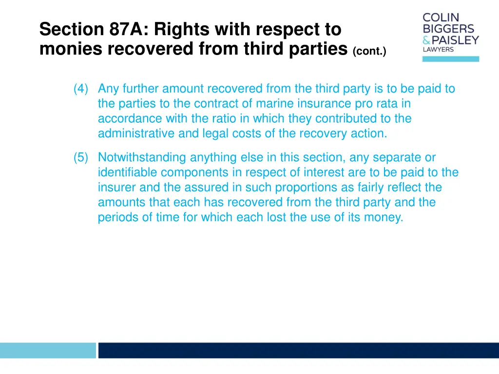 section 87a rights with respect to monies 1