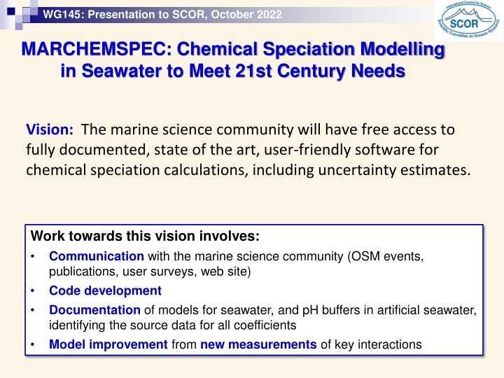 wg145 presentation to scor october 2022