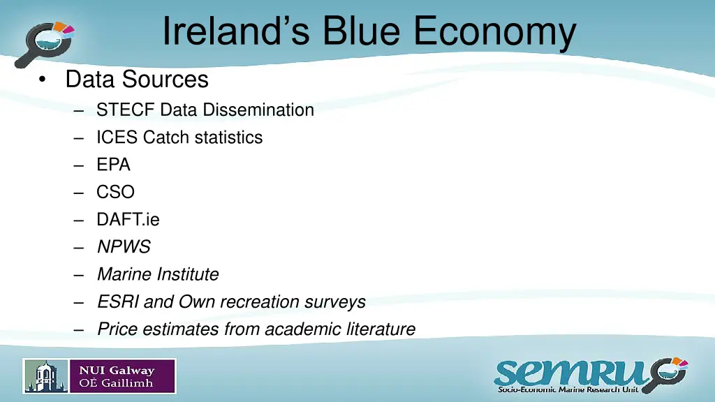 ireland s blue economy data sources stecf data