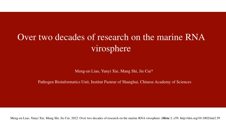 over two decades of research on the marine