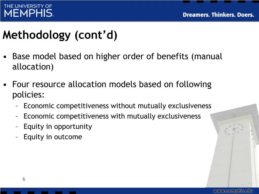 methodology cont d