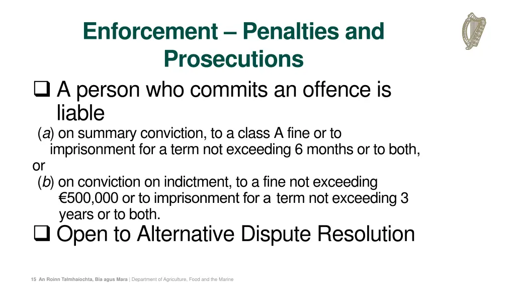 enforcement penalties and prosecutions a person