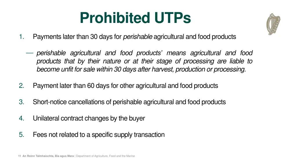 prohibited utps