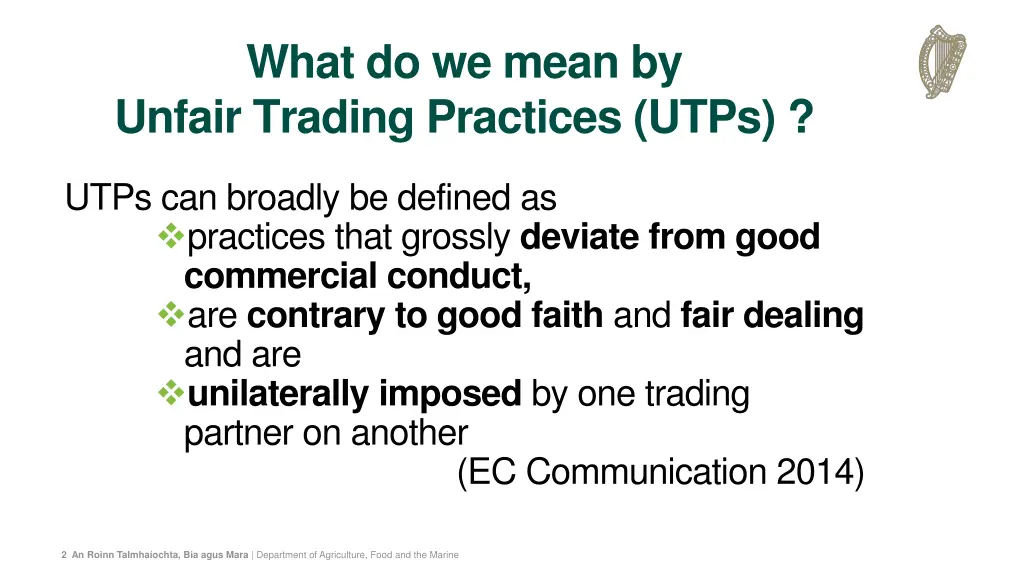 what do we mean by unfair trading practices utps