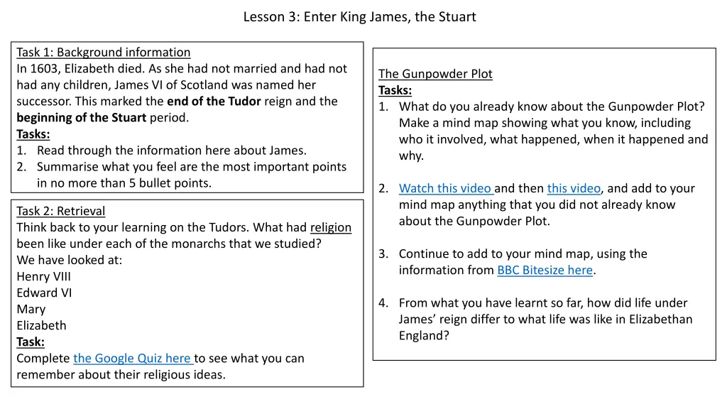 lesson 3 enter king james the stuart