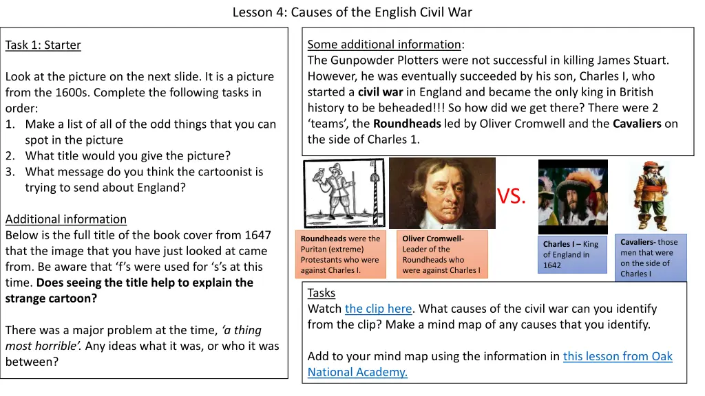 lesson 4 causes of the english civil war