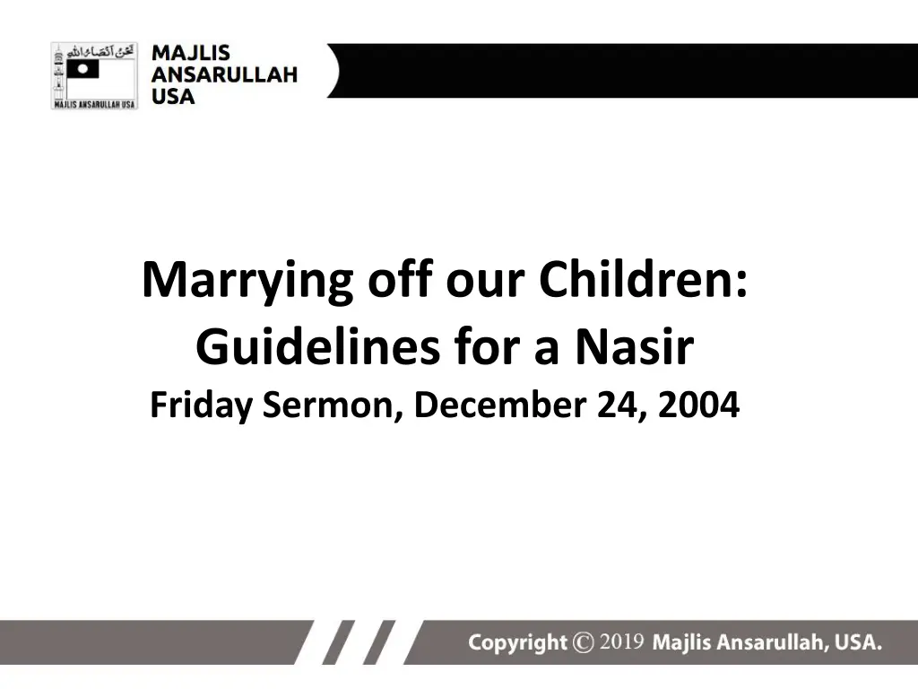 marrying off our children guidelines for a nasir