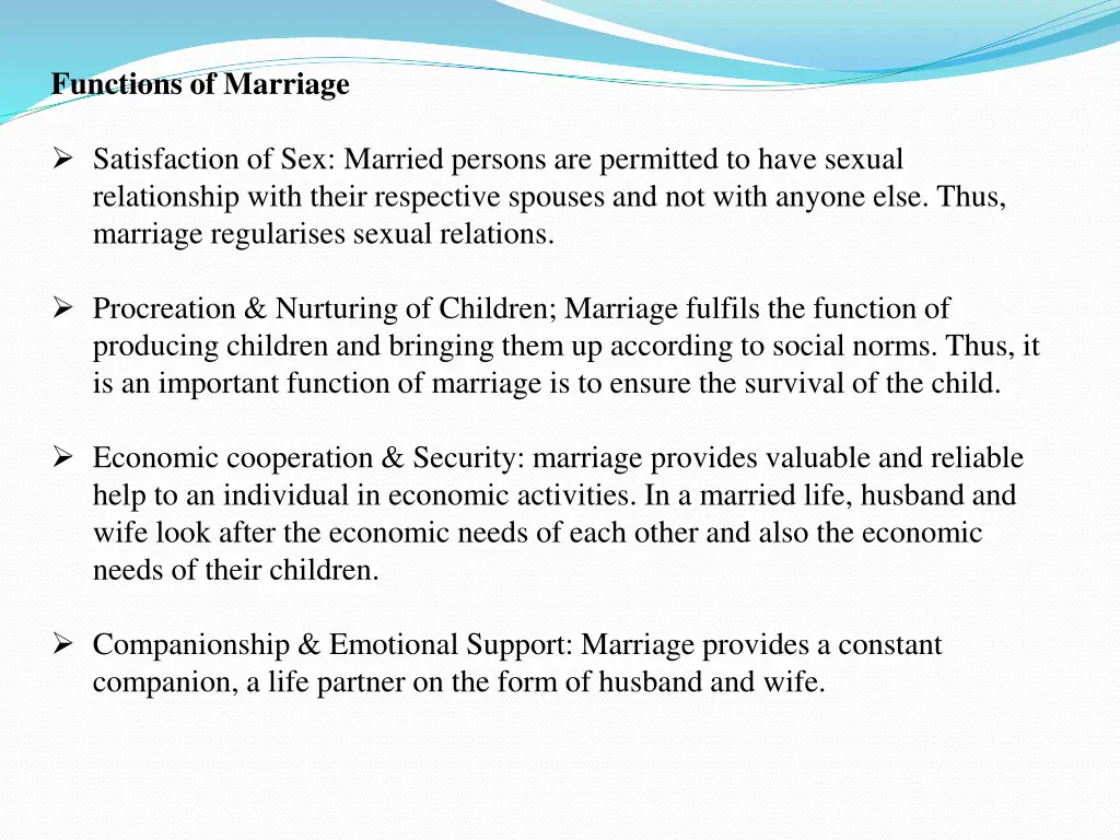 functions of marriage