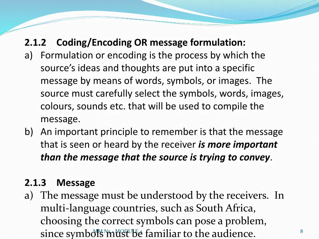 2 1 2 coding encoding or message formulation