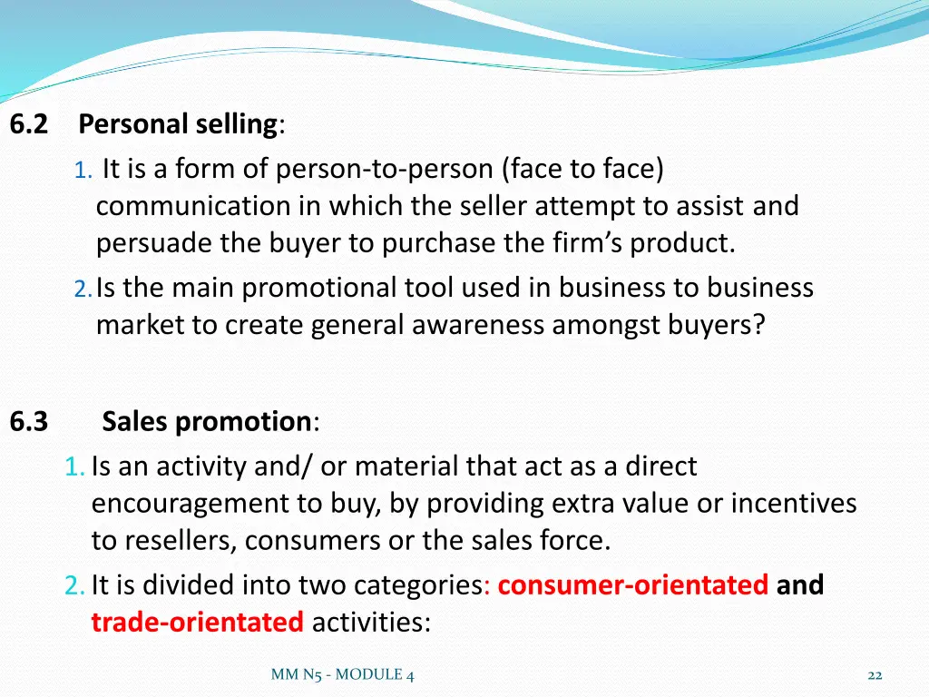 6 2 personal selling