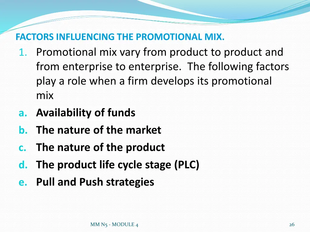 factors influencing the promotional