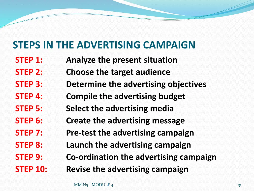 steps in the advertising campaign step 1 analyze