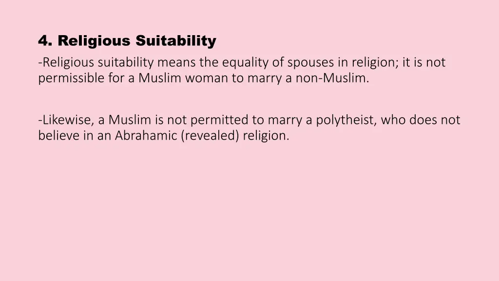 4 religious suitability religious suitability