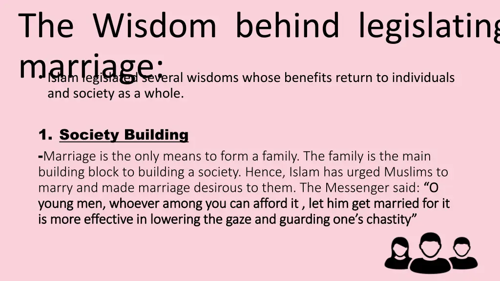 the wisdom behind legislating marriage islam