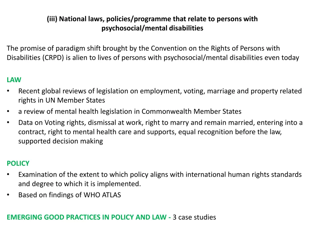 iii national laws policies programme that relate