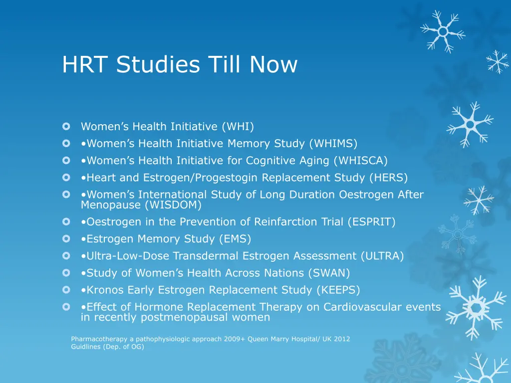 hrt studies till now